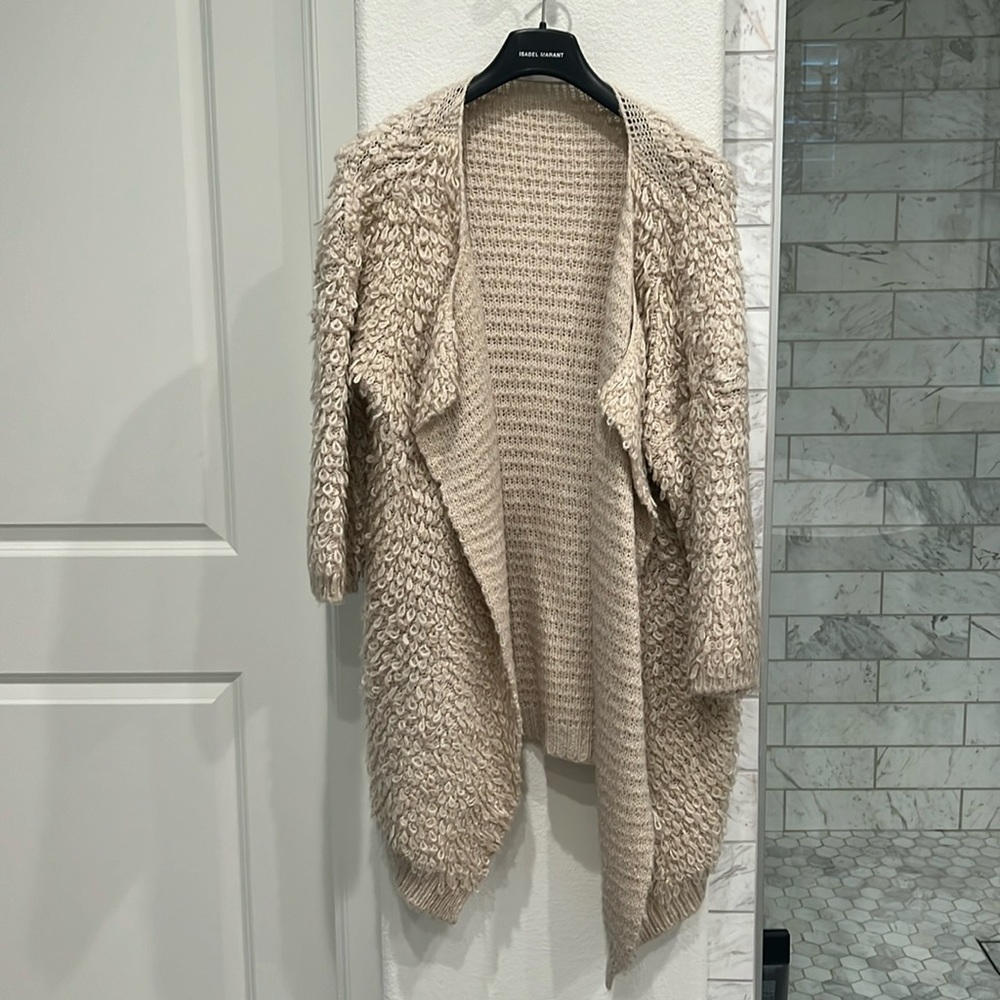 White fluffy Open jacket
